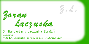 zoran laczuska business card